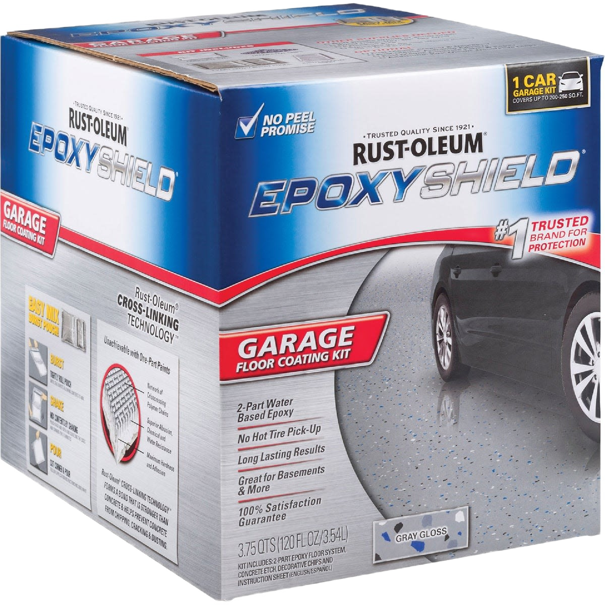 Gray gloss epoxy floor coating kit for garage floors in specialty paint and sealers collections