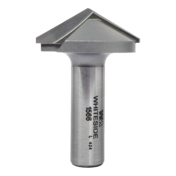 Carbide-tipped 120-degree V-groove router bit with 1/2-inch shank for precision woodworking and tool accessories collections