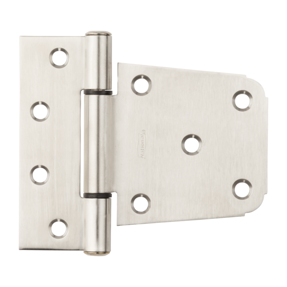 Extra heavy-duty stainless steel gate hinge with multiple mounting holes for durable gate hardware in home improvement tools under $50