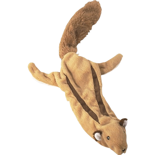 Plush mini flying squirrel dog toy with no-stuffing design, part of pet and dog toys collection under $50.