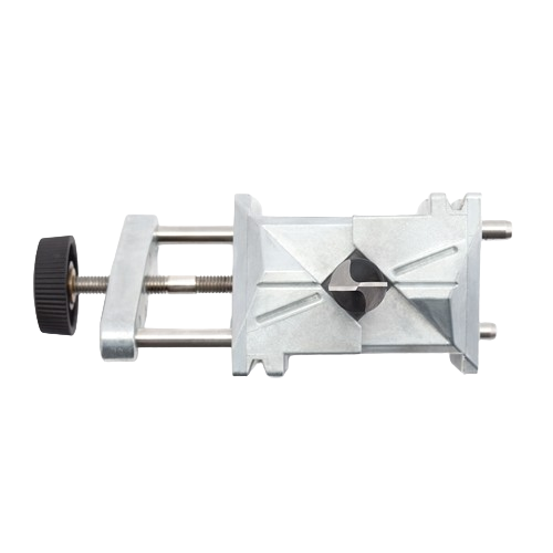 Metal drill bit sharpening jig with adjustable clamp and guide for precision tool maintenance in home improvement tasks