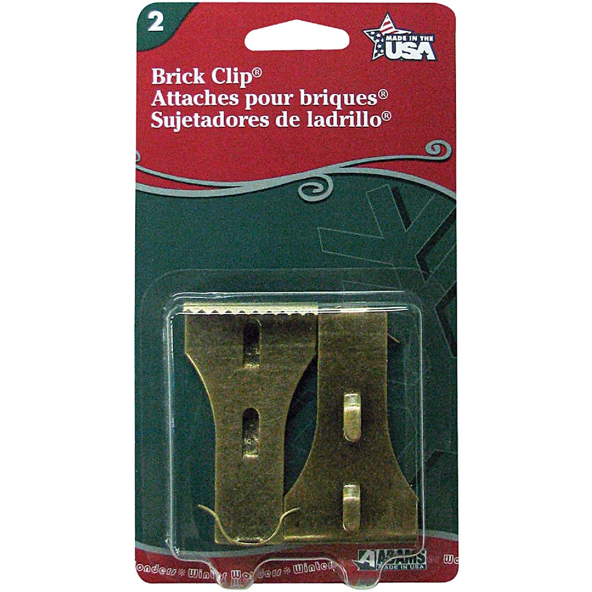 Set of two metal brick clips for hanging decorations without damage, ideal for Christmas and home improvement under $50 collections