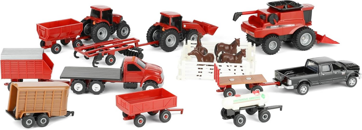 TOMY Case IH 1/64 Farm Toy Playset, 20PC