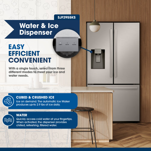 28.9 CF French Door, Dispenser