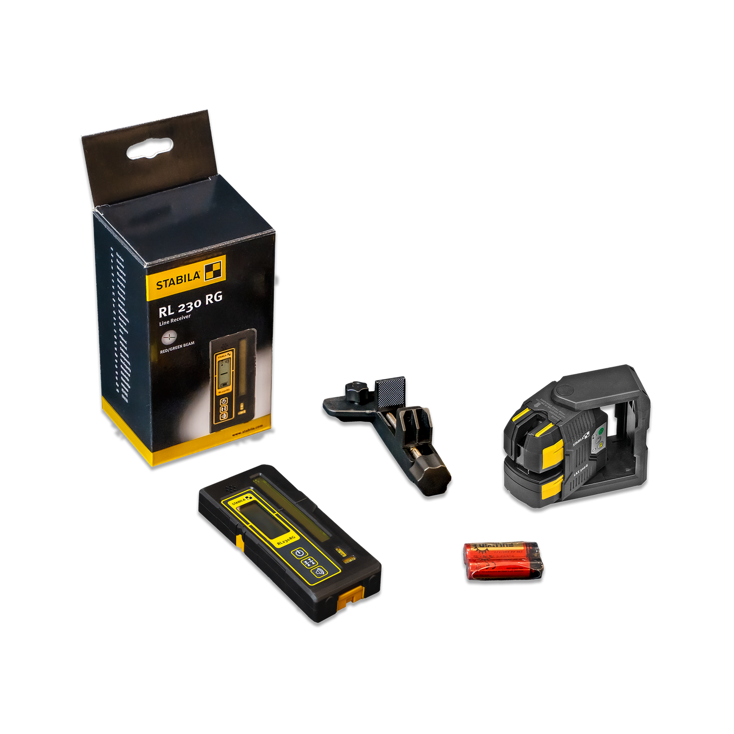 Stabila Stabila LAX 500 G + REC 230 RG Cross-Line & Plumb Dots Laser & Line Receiver Kit