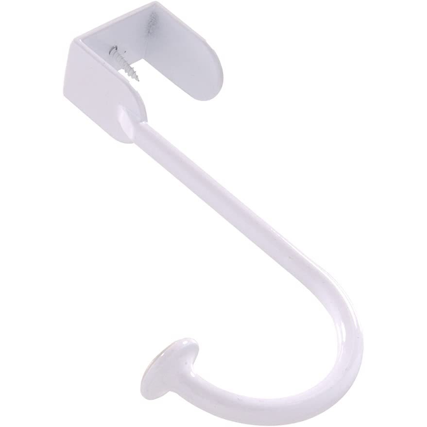 White over door hook with sturdy metal frame for easy hanging in storage and home improvement collections under $50