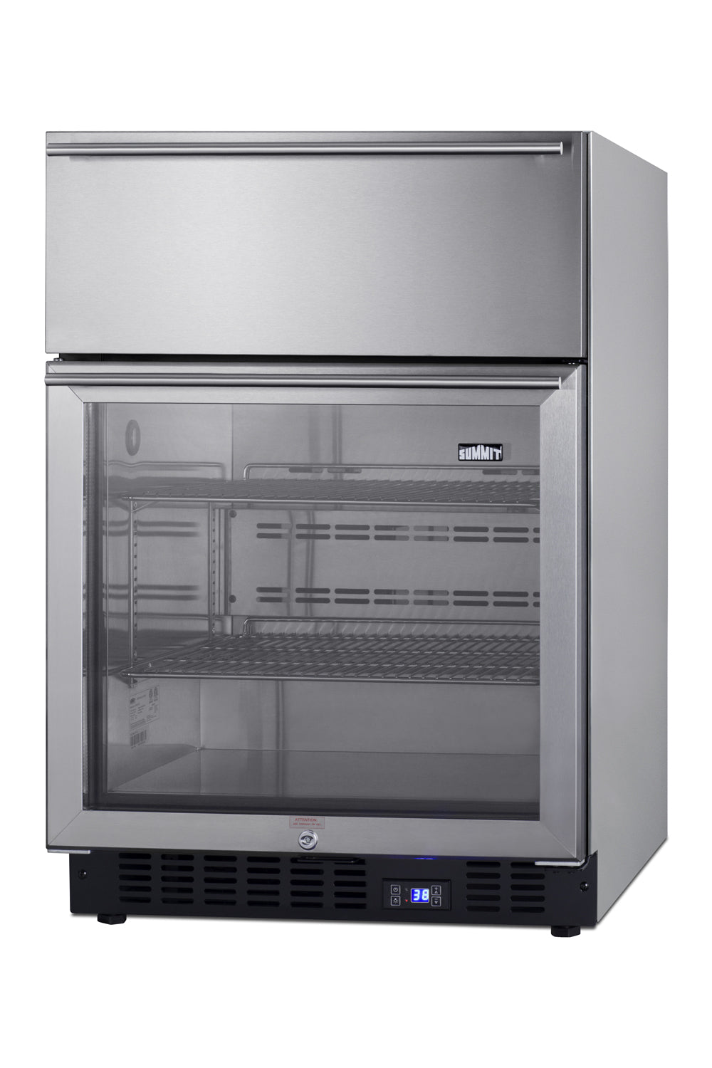 24" Wide Built-In Commercial Beverage Refrigerator With Top Drawer