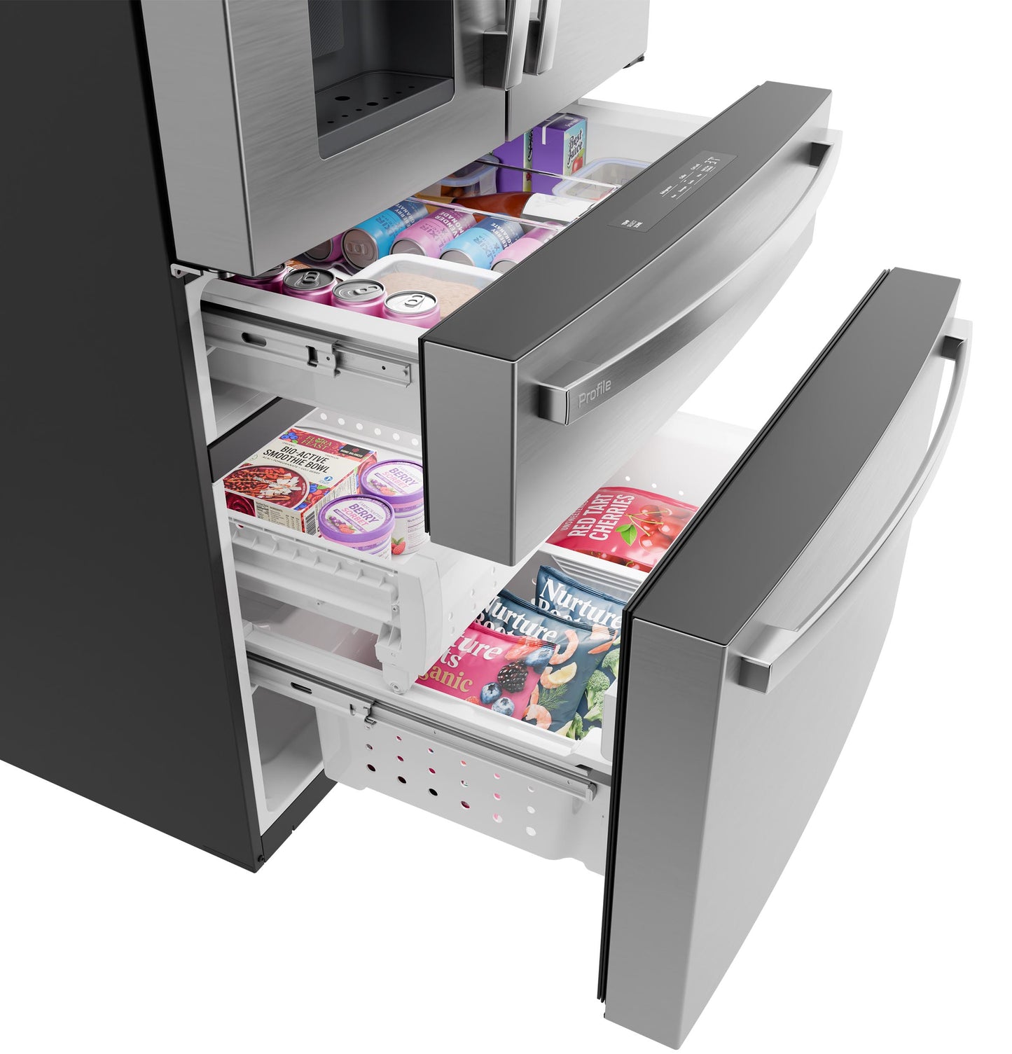 GE Profile™ ENERGY STAR® 27.9 Cu. Ft. Smart 4-Door French-Door Refrigerator with Kitchen Assistant™