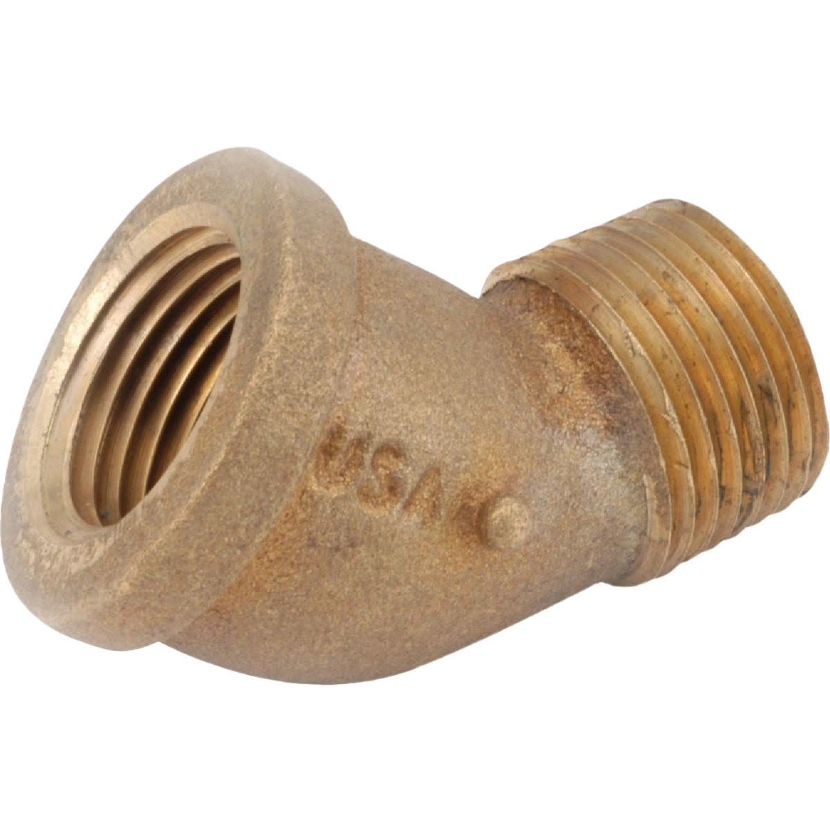 Threaded red brass 45-degree elbow fitting for 1/4-inch iron pipes in plumbing and pipes & fittings collections under $50