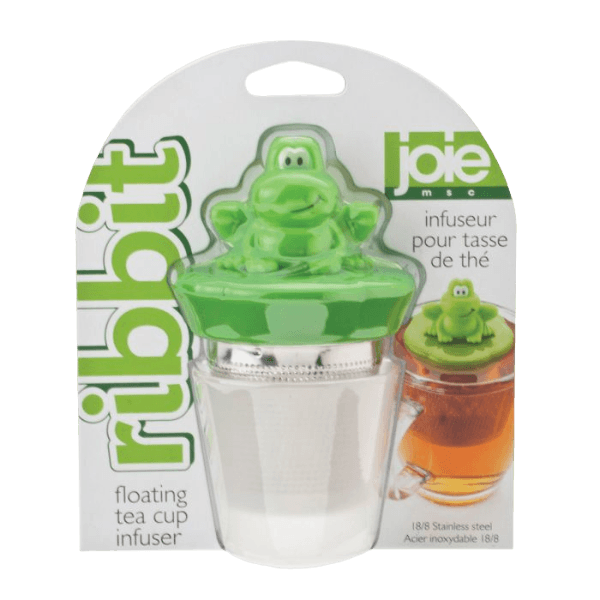 Green frog-shaped floating tea infuser with stainless steel mesh for loose tea in kitchen gadgets and tools collections