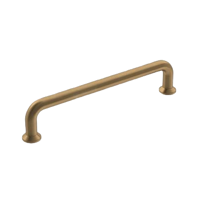 Champagne bronze cabinet pull with curved wire design and pedestal feet for hardware and furniture accessories under $50 collection