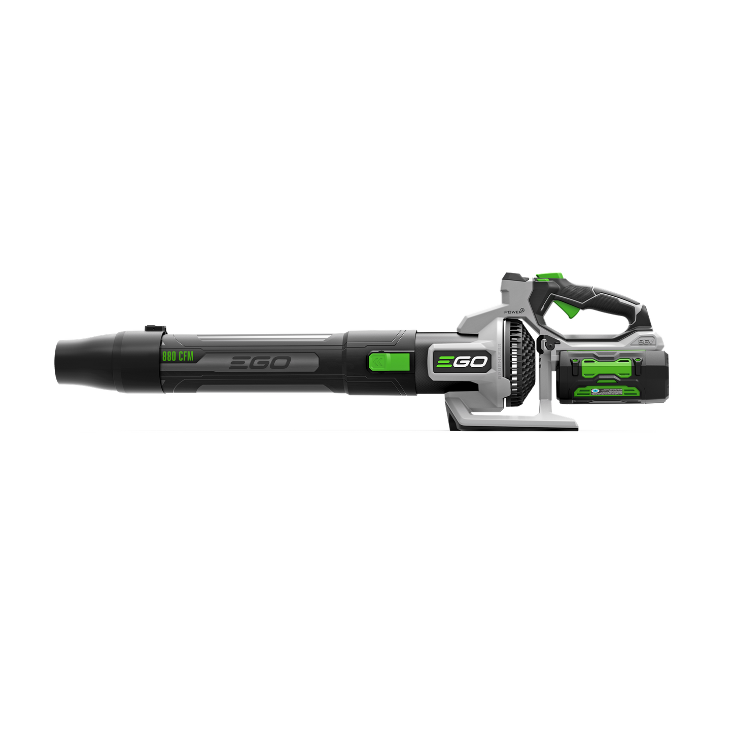 Cordless leaf blower with green accents and ergonomic handle designed for efficient outdoor tool use and home improvement tasks