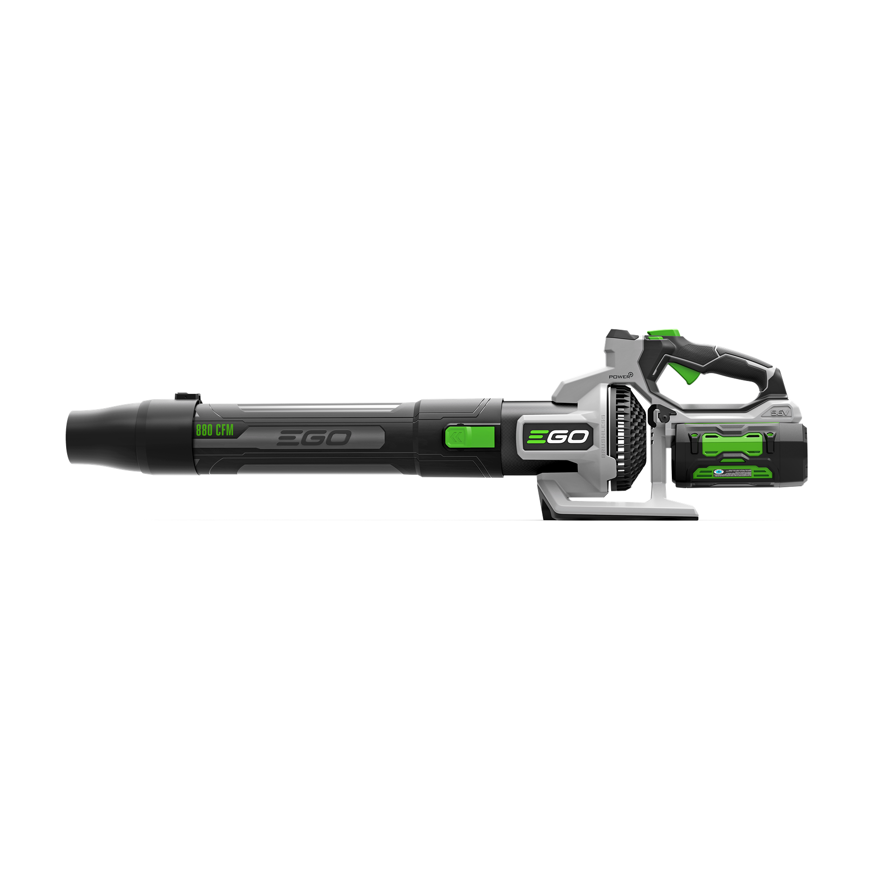 Cordless leaf blower with green accents and ergonomic handle designed for efficient outdoor tool use and home improvement tasks