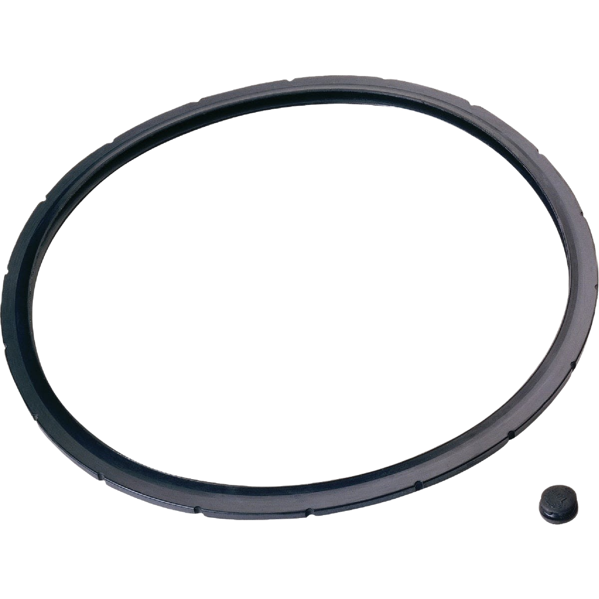 Flexible black sealing gasket for 4 to 6 quart pressure cookers, designed for secure airtight cooking in home kitchens