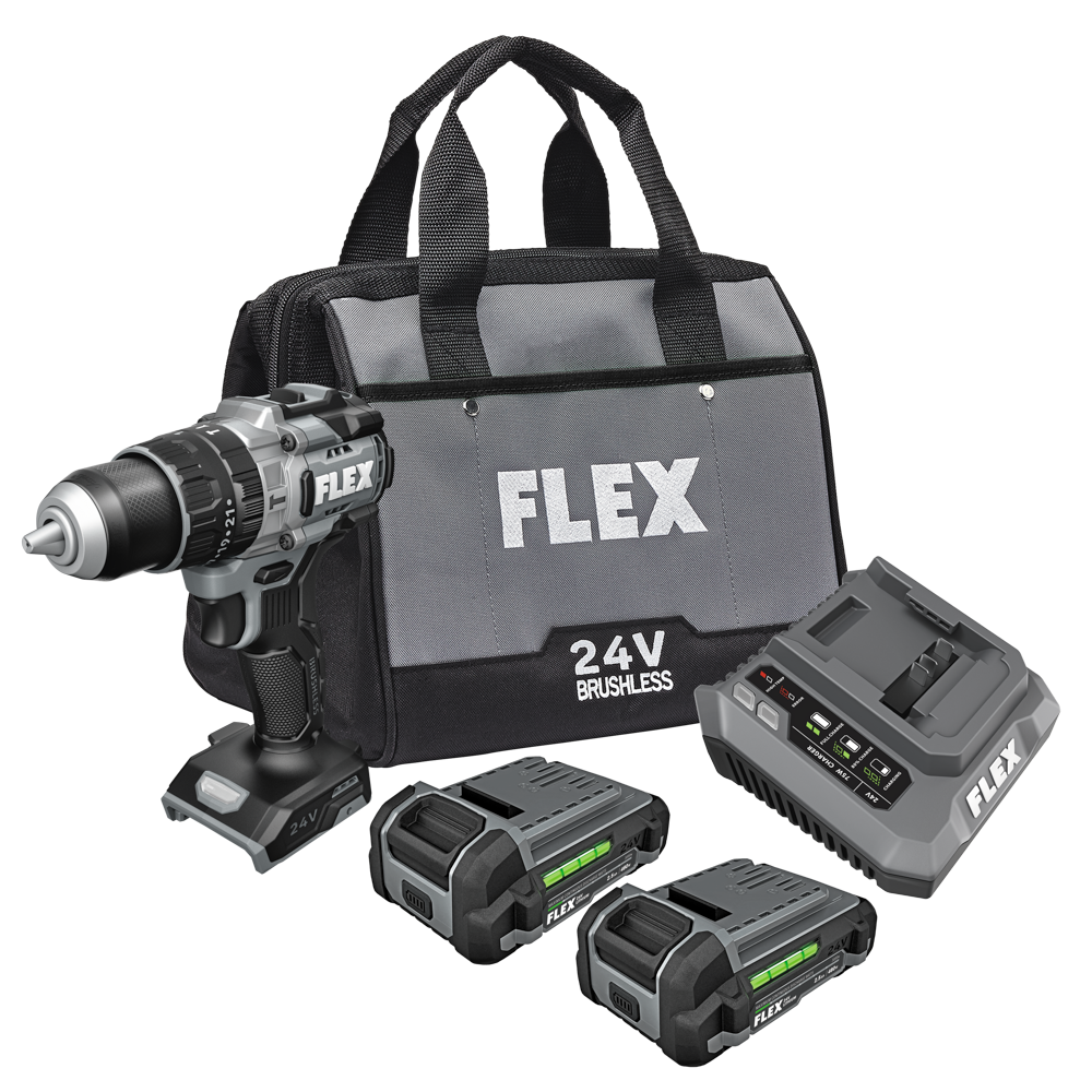 FLEX 24V 1/2" 2-Speed Hammer Drill Kit