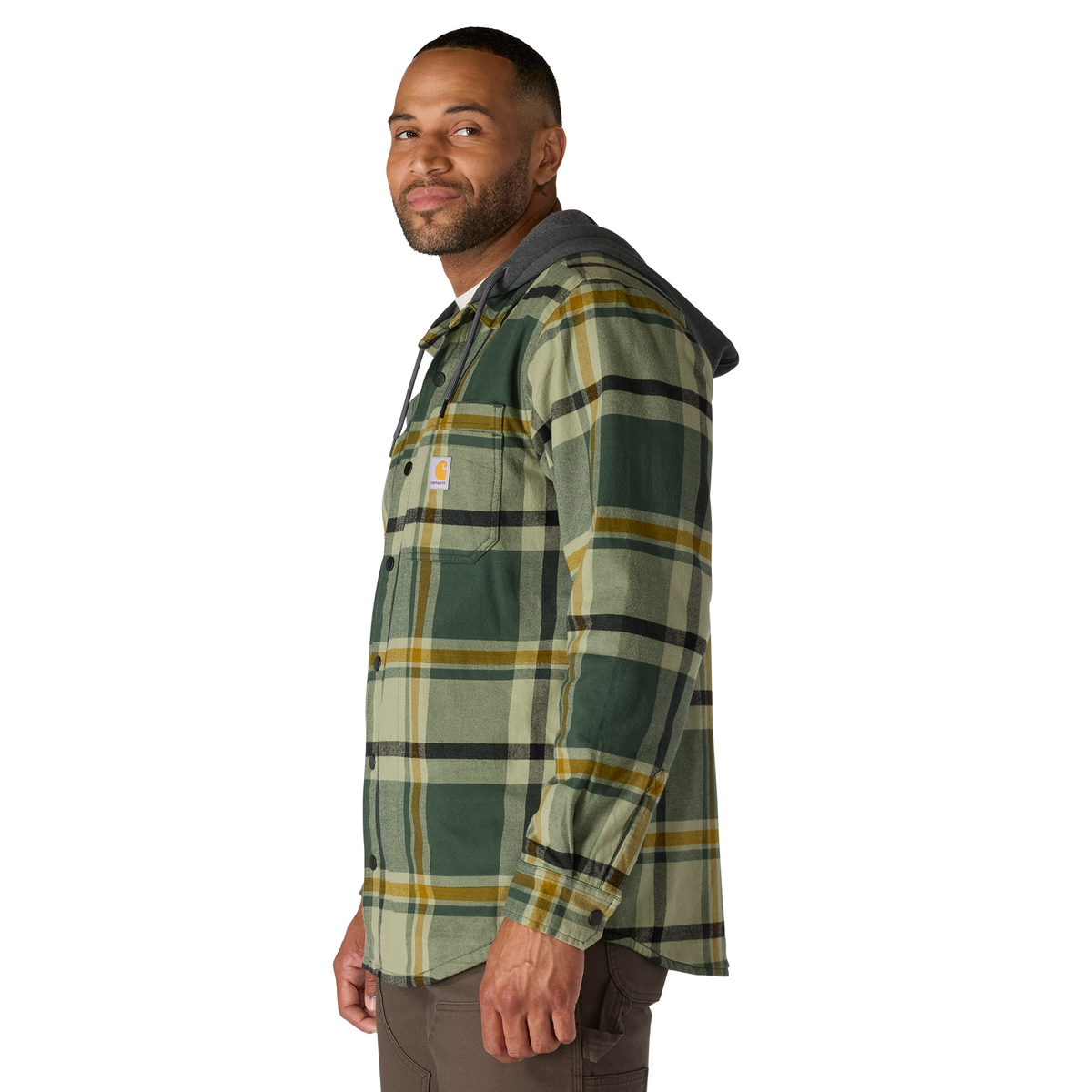 Carhartt Hamilton Relaxed Plaid Shirt Jac - Forestry Green, 2XL