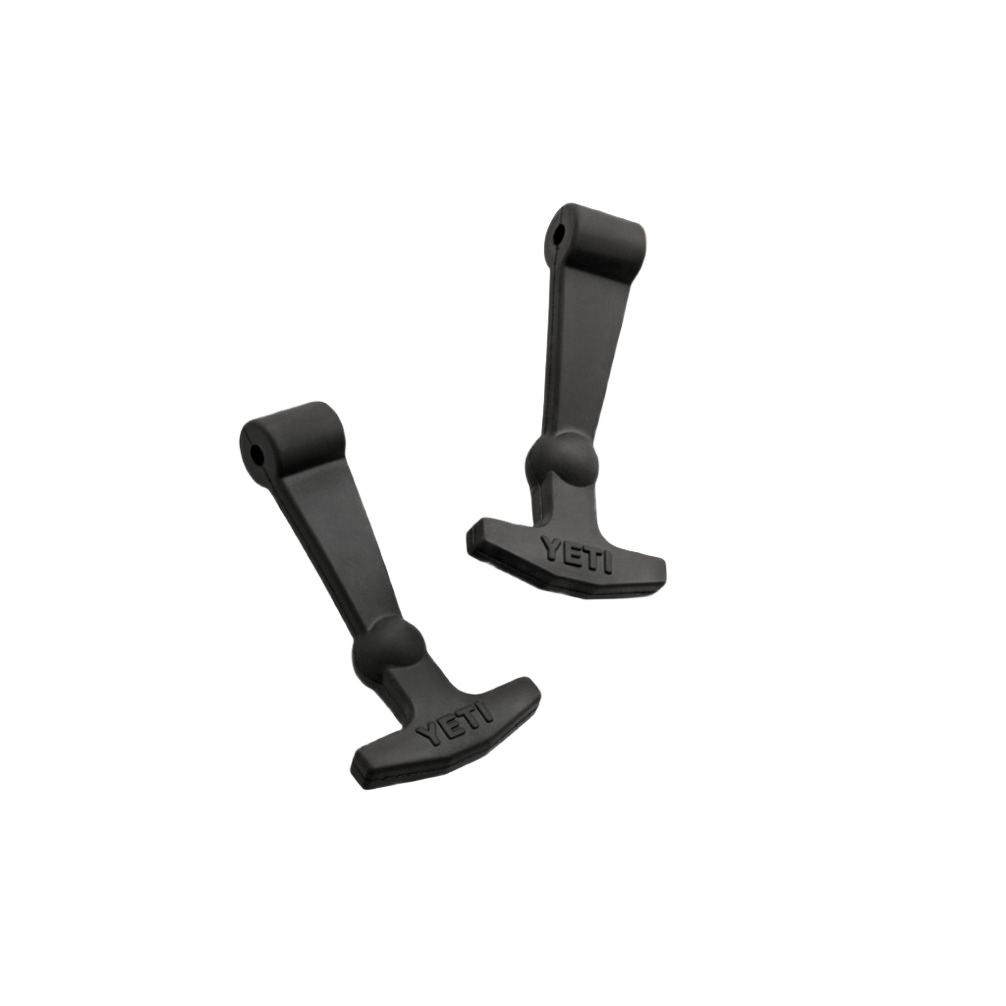 Two black durable lid latches designed for YETI coolers in Outdoor Living and Tools collections