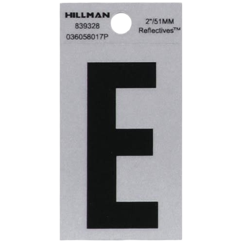 Black reflective Mylar square cut sticker letter E designed for durability in hardware and home improvement projects under $50 collections