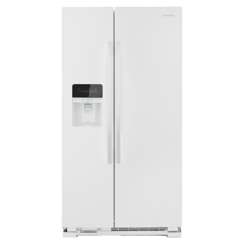 White 33-inch side-by-side refrigerator with external ice and water dispenser in Appliances and Kitchen collections