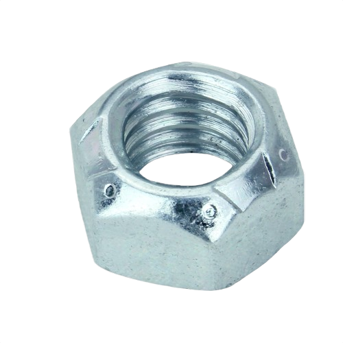 Silver-toned metal lock nut with hexagonal shape for secure fastening in John Deere parts and hardware under $50