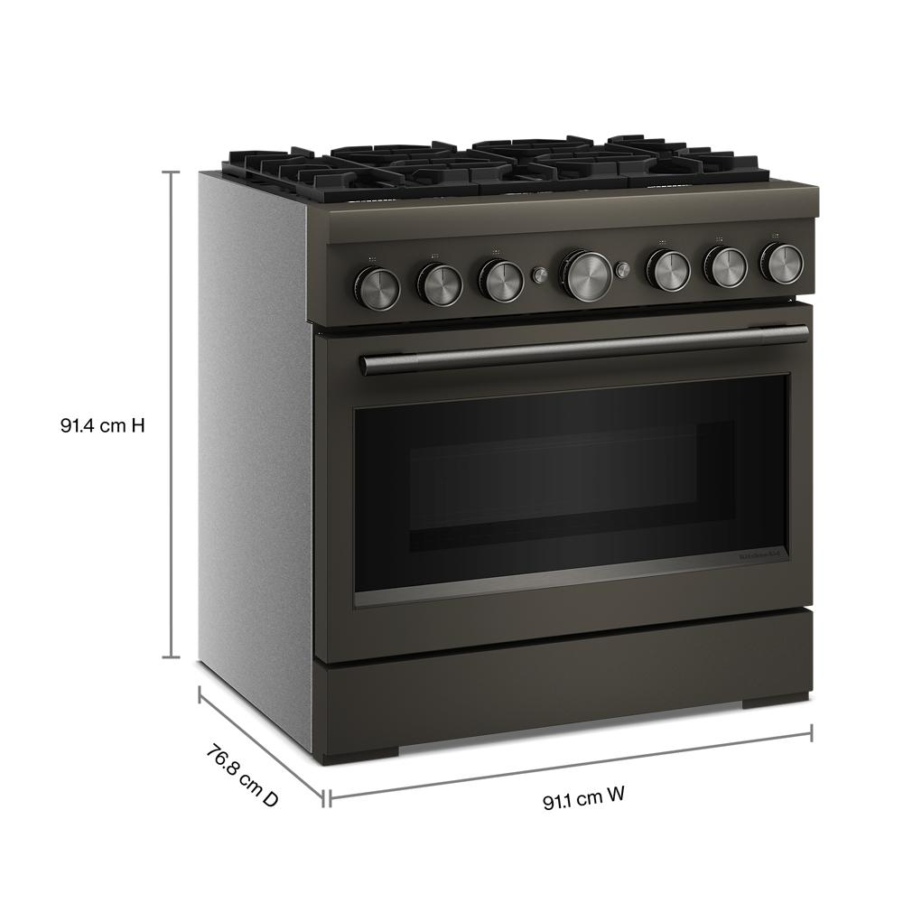 36-Inch 6 Burner Commercial-Style Dual Fuel Range with No Preheat Air Fry Mode