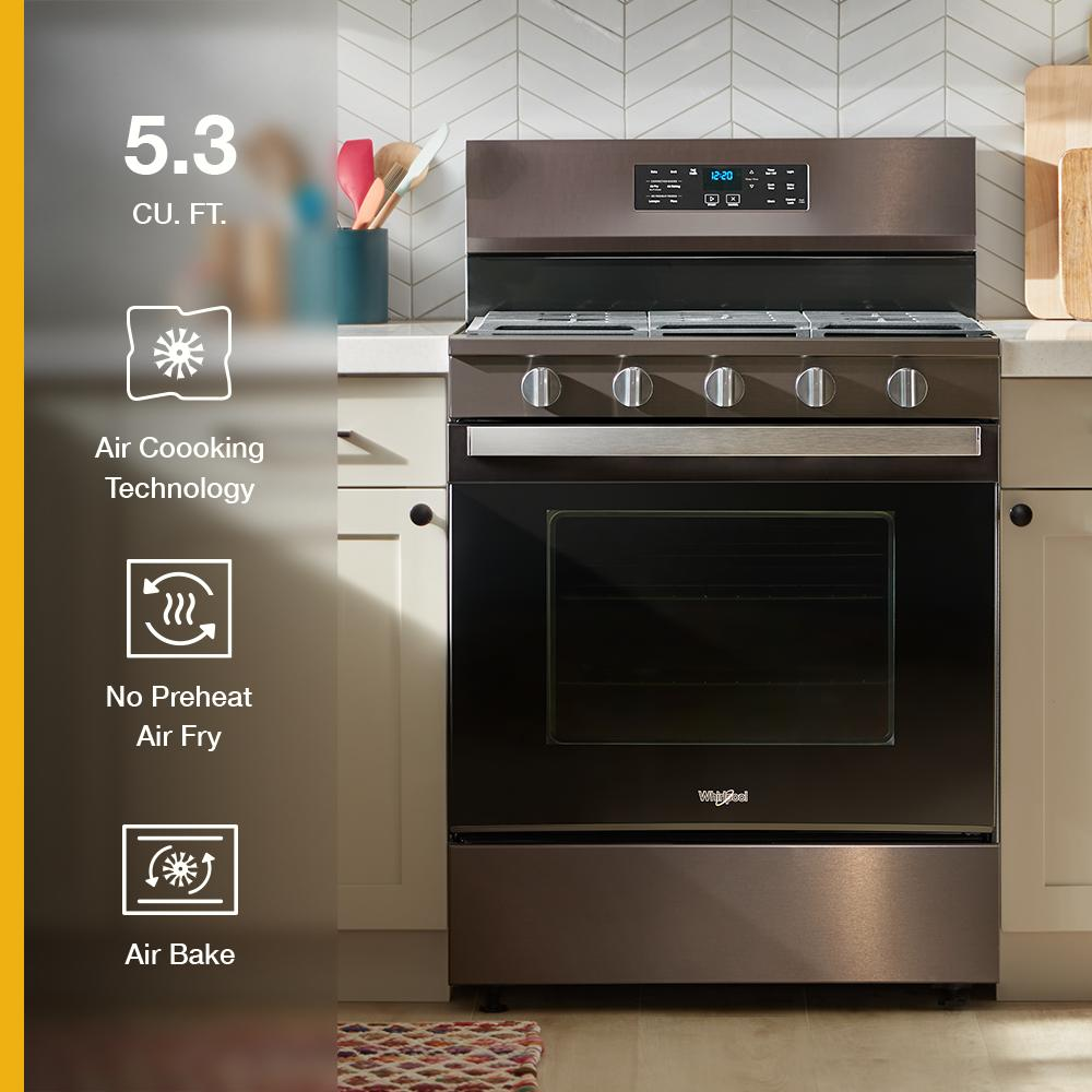 30-inch Gas Range with Air Cooking Technology, No Preheat Air Fry and Air Baking and Self Clean