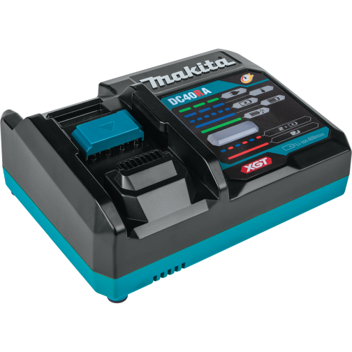 Makita XGT battery charger with LED indicators for cordless power tools in electric and battery powered collections
