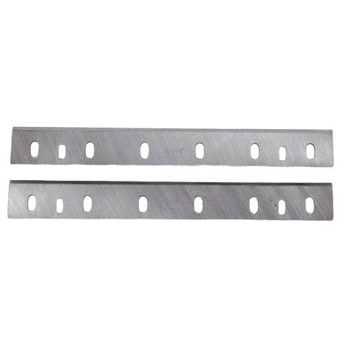 Pair of solid steel saw blade stabilizer bars with multiple mounting holes for woodworking tool accessories and power tool use