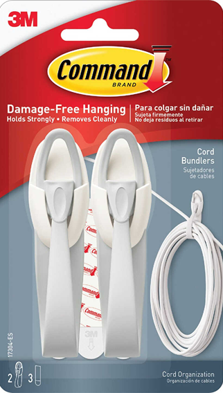 3M adhesive cord bundler hooks in white for organizing and securing cables in hardware and fastener collections