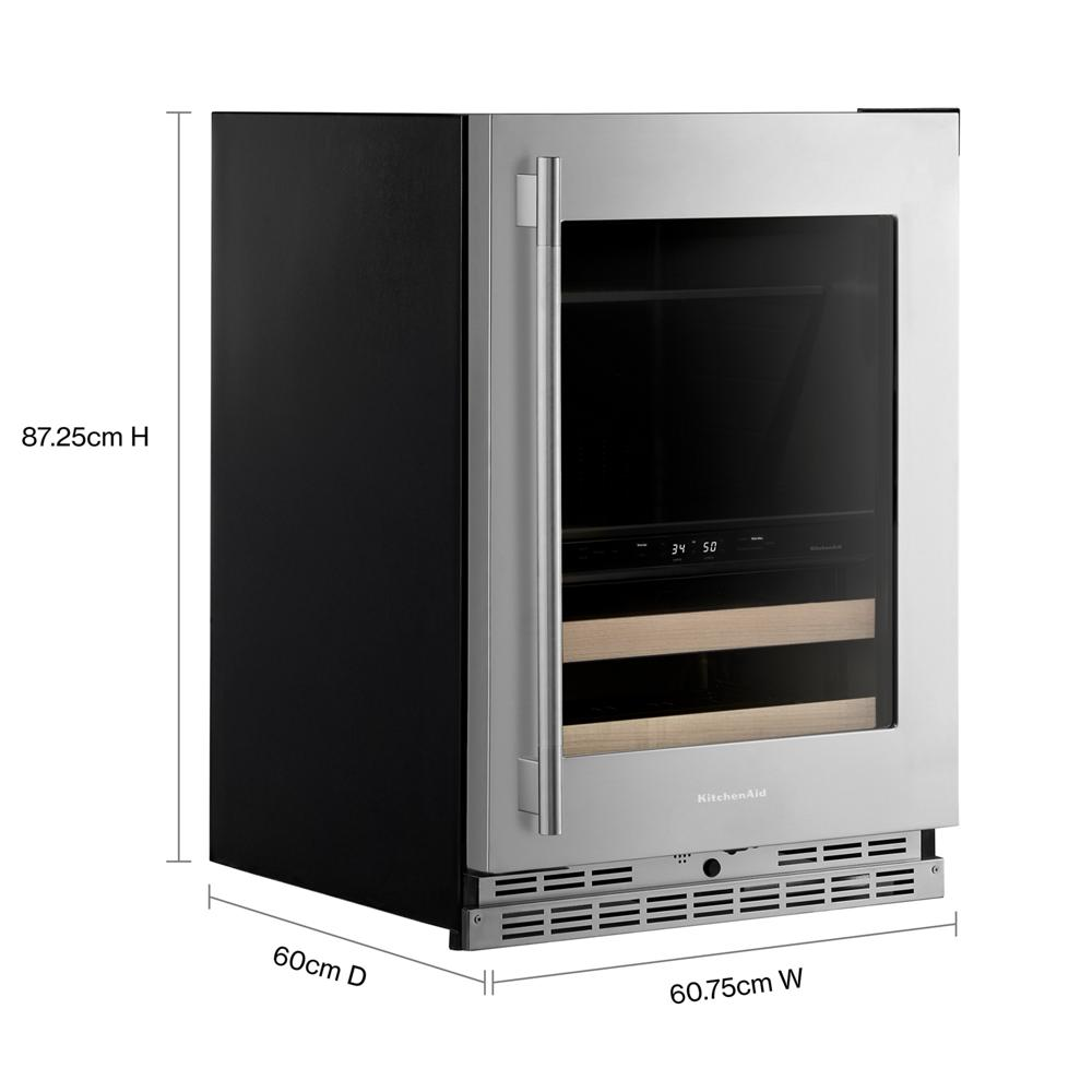 24" Beverage Center with Glass Door and Wood-Front Racks