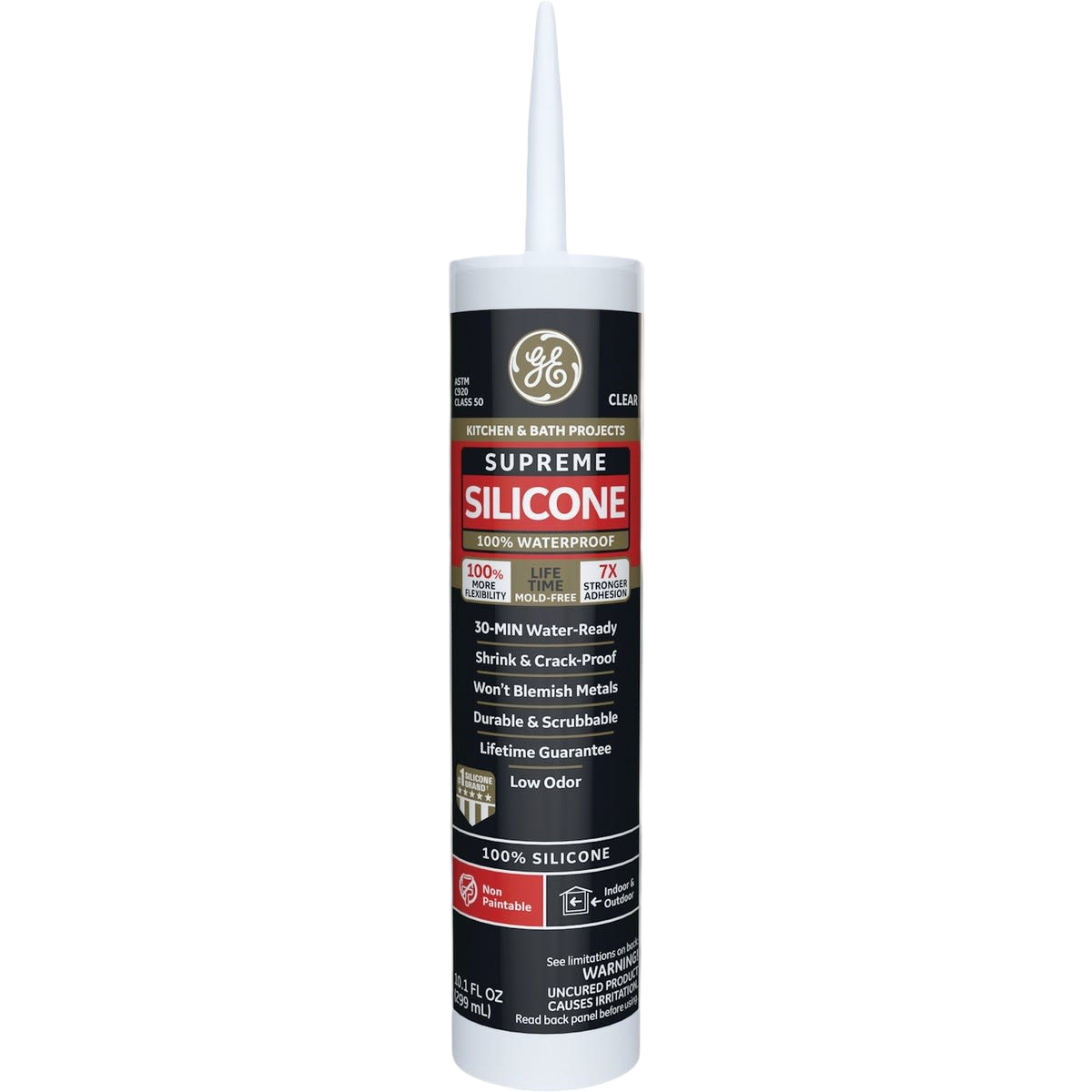 Clear silicone sealant tube for kitchen and bath projects in Stains, Sealers & Finishes under $50 collection