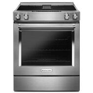 30-inch stainless steel electric slide-in range with downdraft ventilation from KitchenAid Ranges collection