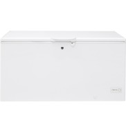 White manual defrost chest freezer with lock, energy efficient design for home freezers and kitchen appliance collections