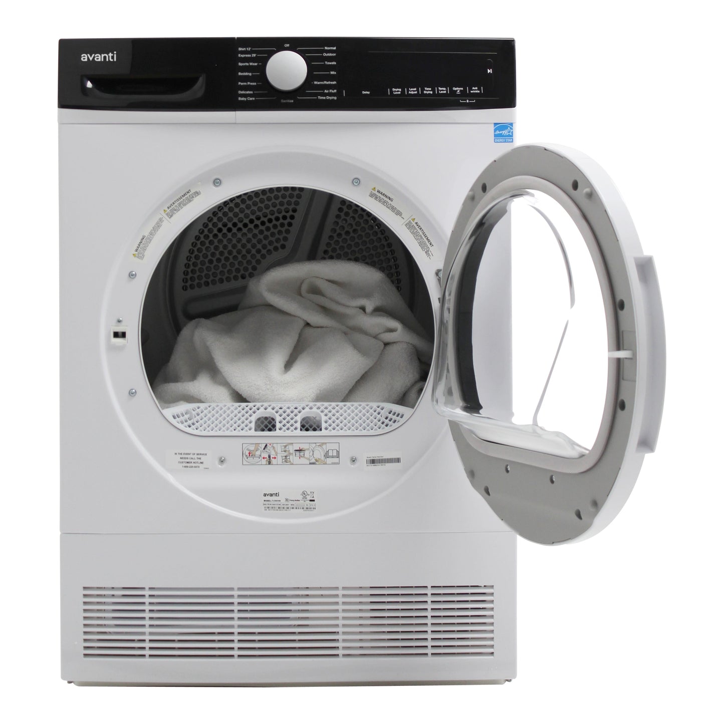 Avanti Front Load Clothes Dryer - White