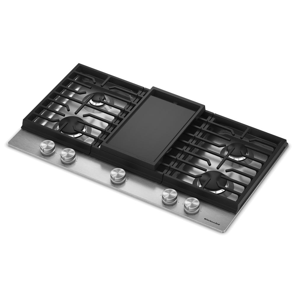 KitchenAid® 36 in. Gas Cooktop with 5 Burners and Integrated Wok Grate