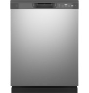 Stainless steel dishwasher with front control panel and sleek design in dishwashers and kitchen appliances collection