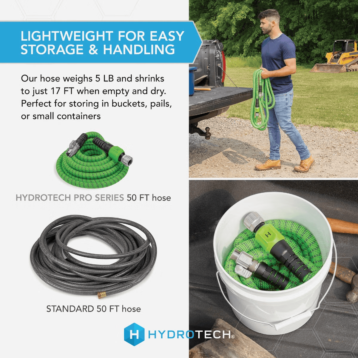 Hydrotech Pro Series 3/4" x 50' Green Expandable Burst Proof Hose