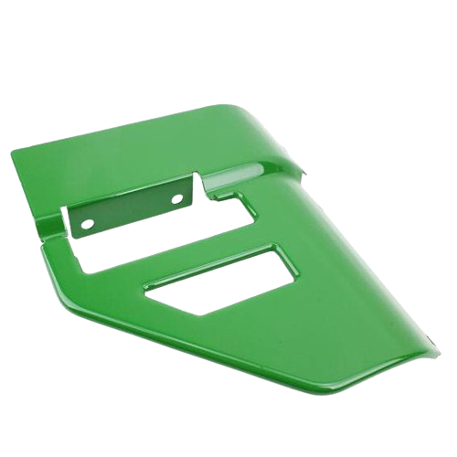 Green metal engine guard for right side protection in John Deere parts and lubricants collection under $100