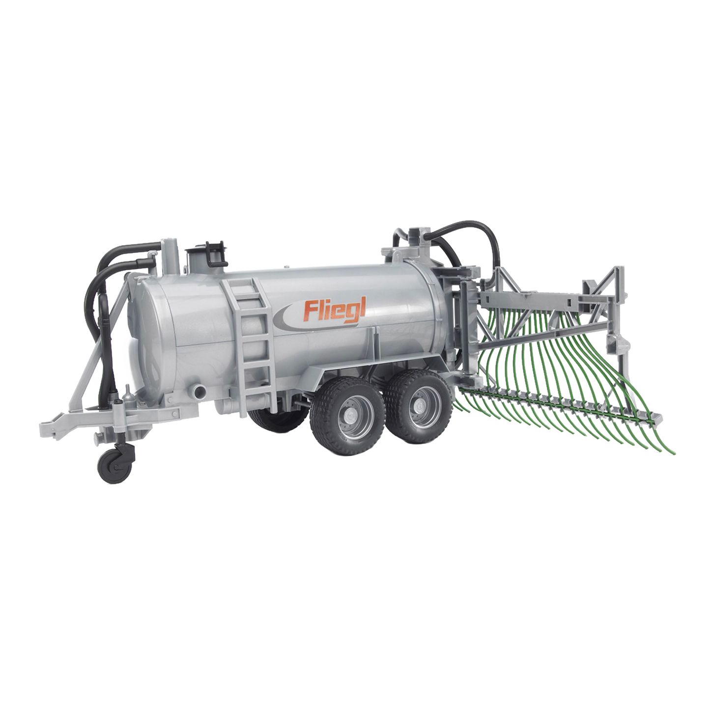 Silver barrel trailer toy with fold-out green spread tubes in Vehicles & Remote Controlled Toys and Bruder Toys collections under $50