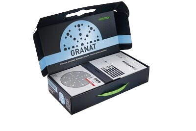 Festool Granat sanding disc starter set in branded box designed for tools and home improvement tasks