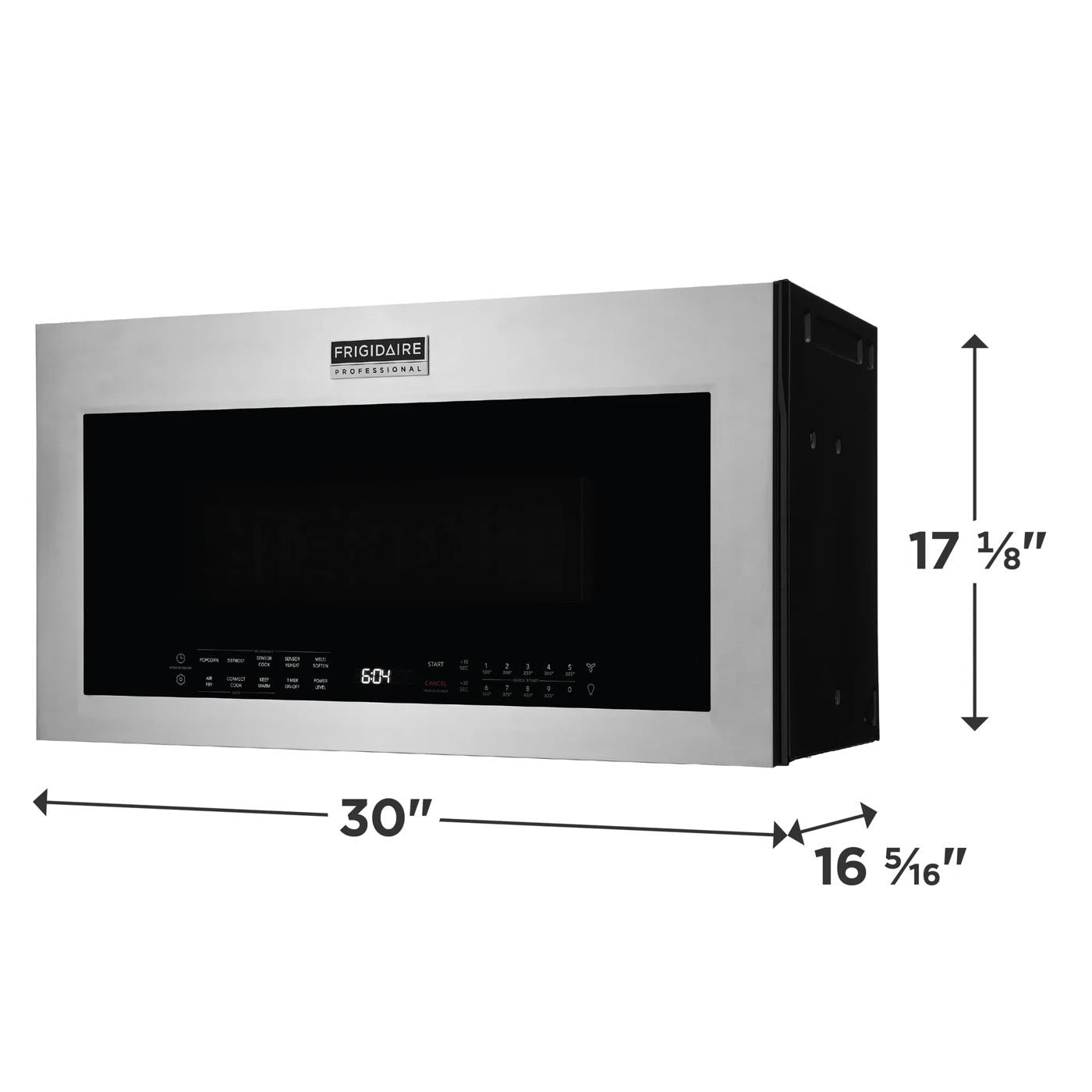 Stainless steel over-the-range microwave with digital control panel and dimensions for kitchen appliances collection