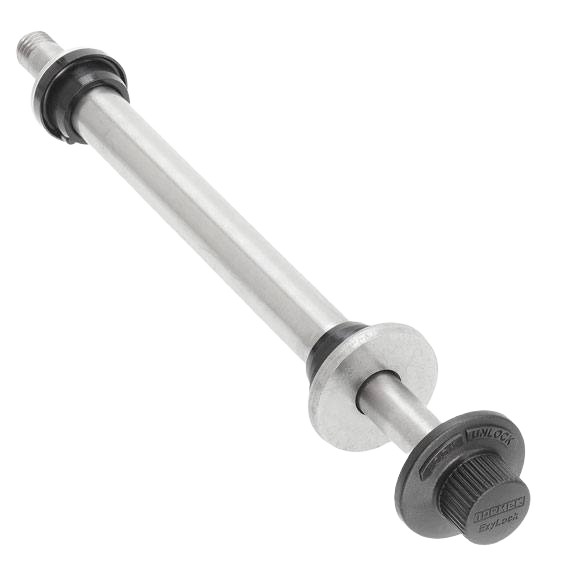 Stainless steel main shaft with threaded end and EzyLock knob for tools and home improvement projects