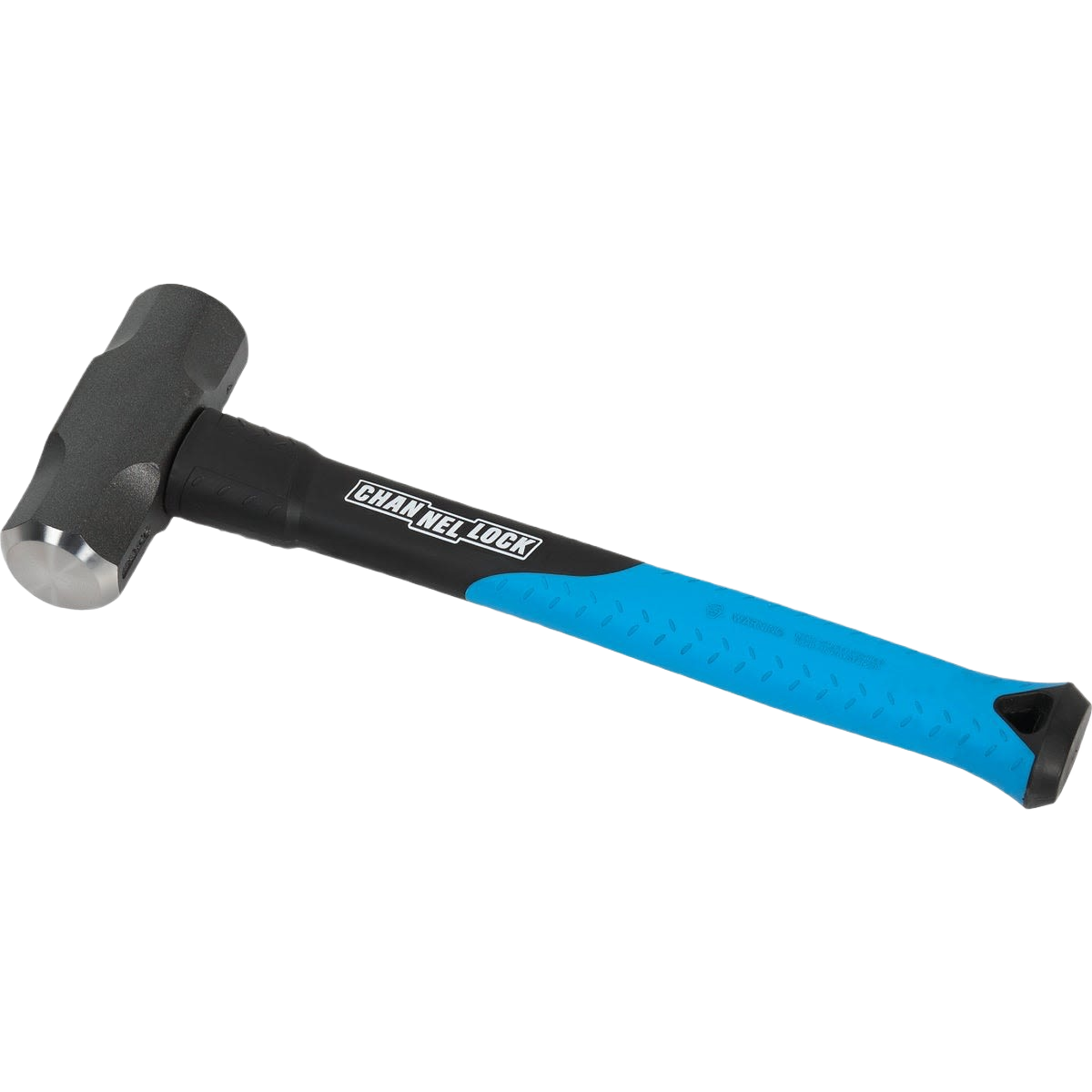 4 lb. steel head engineer hammer with fiberglass handle and blue grip, designed for woodworking and home improvement tasks