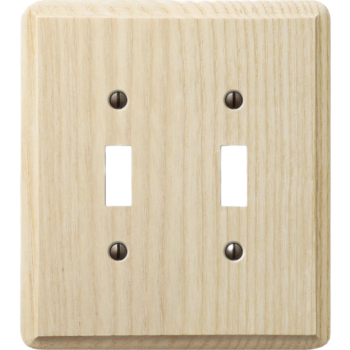 Unfinished solid ash wood 2-gang toggle switch wall plate for electrical upgrades under $50 collection