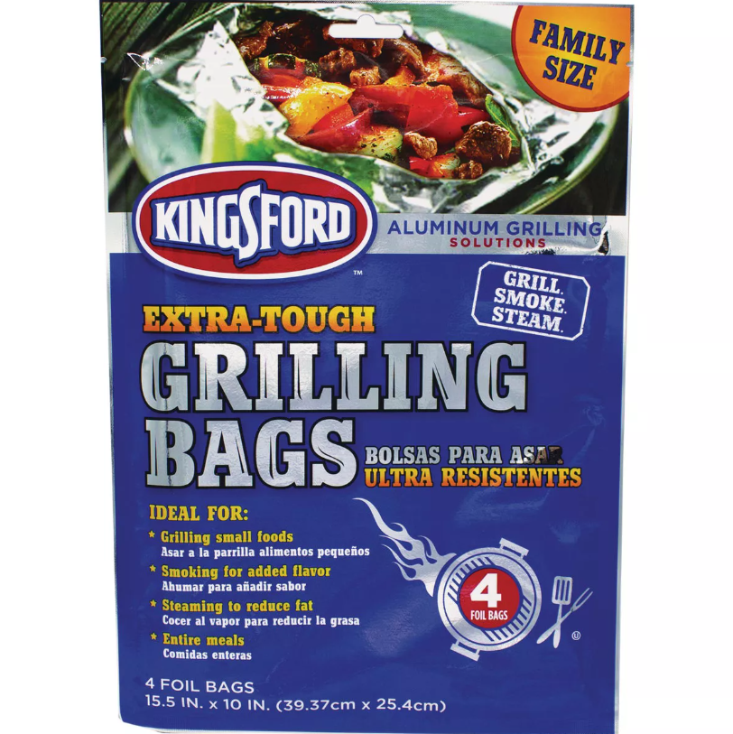 Kingsford Aluminum Foil Grilling Bag, 15.5" x 10", 4ct