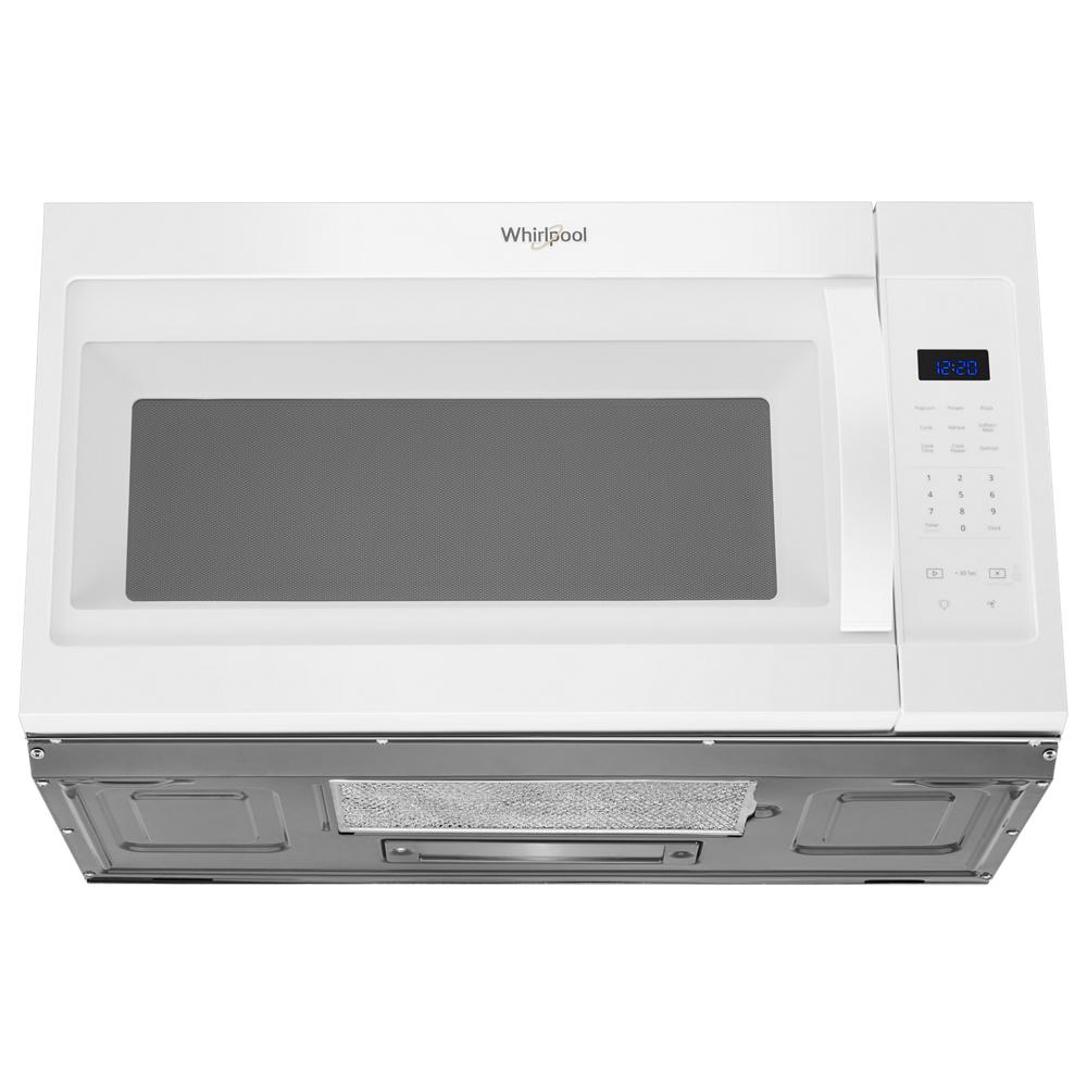 White over-the-range microwave hood combination with electronic touch controls and digital display from Appliances collection