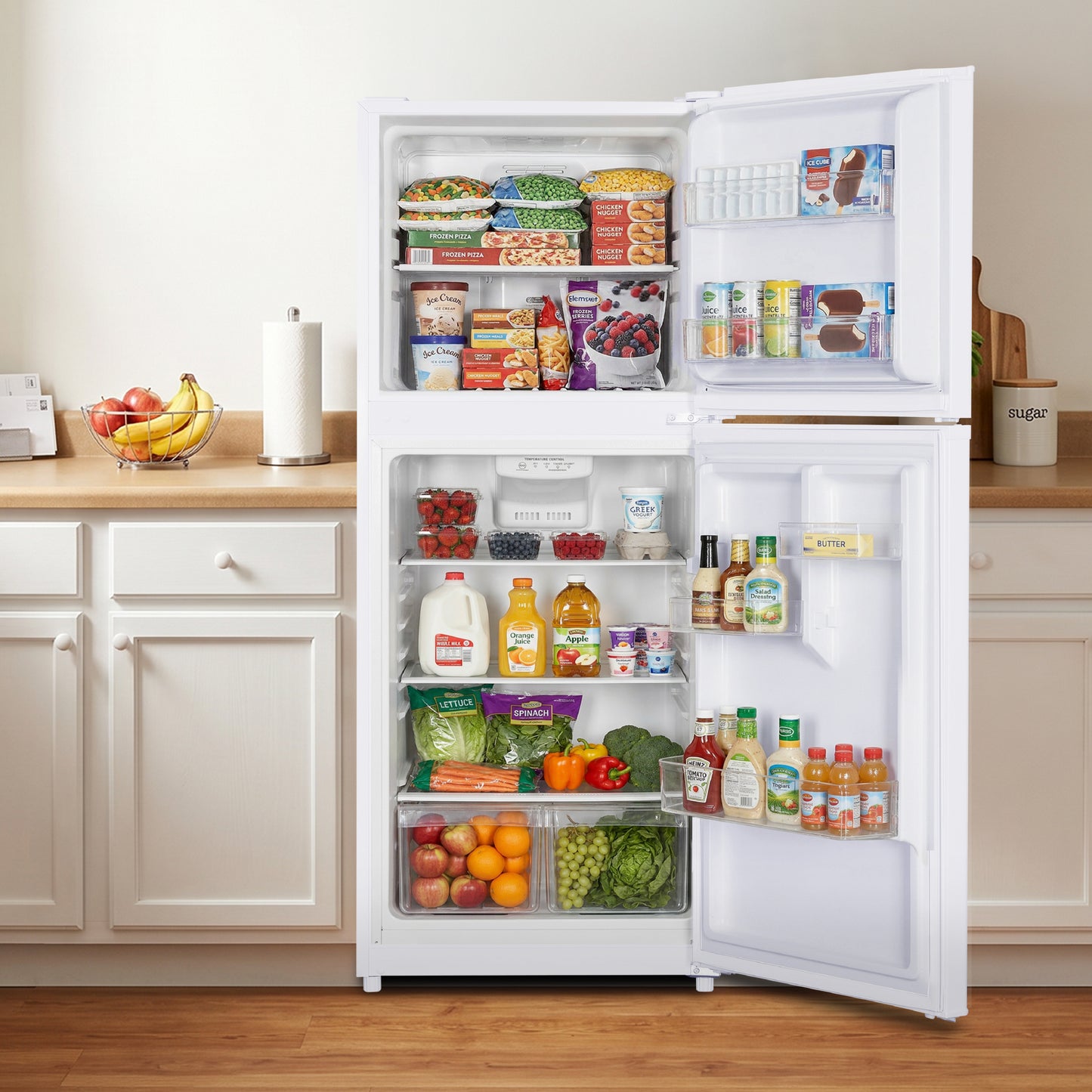 Element Electronics 10.1 cu. ft. Top Freezer Refrigerator - White, ENERGY STAR (ENR10TFGBW)