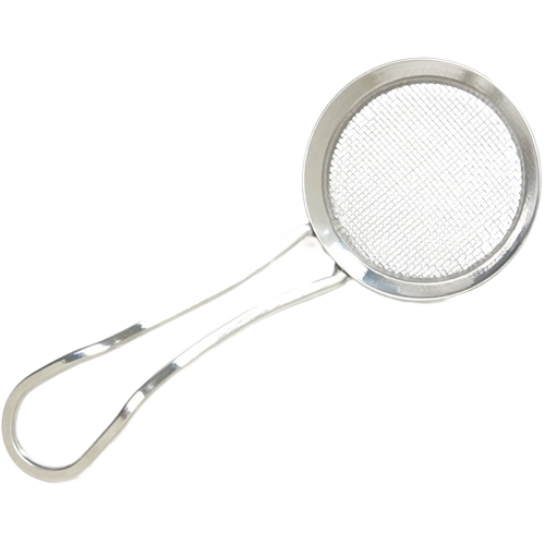 Stainless steel sifter spoon with fine mesh for sprinkling sugar and spices in kitchen and home use