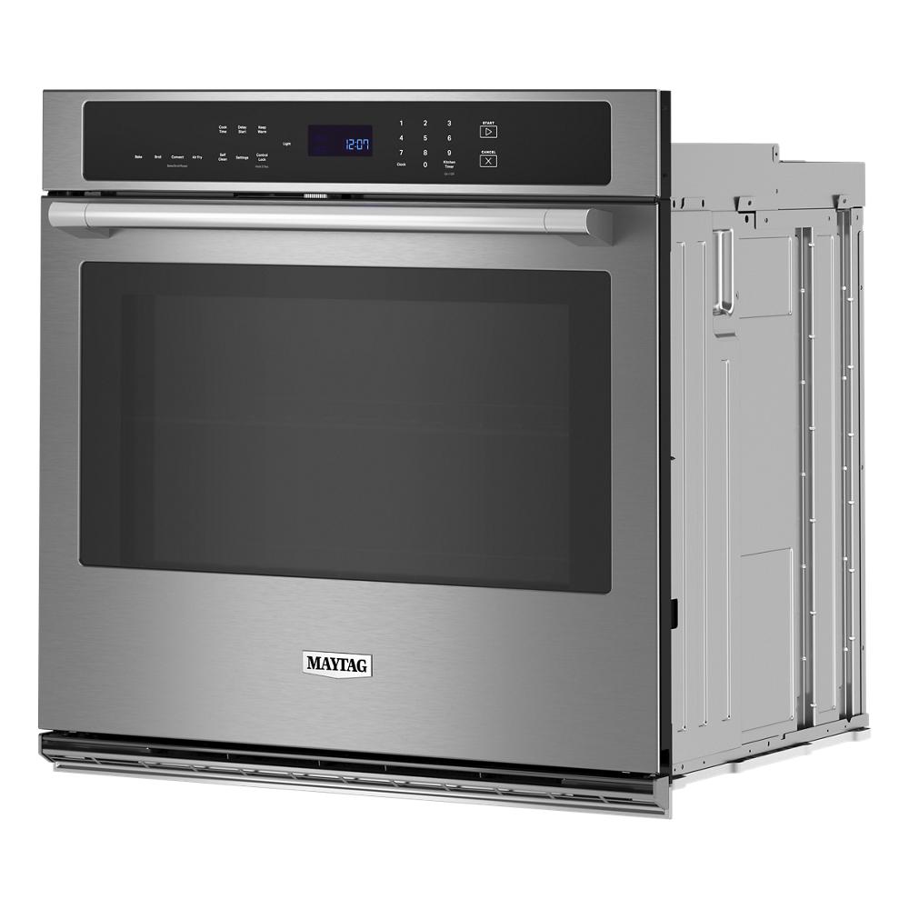 Stainless steel 30-inch single wall oven with air fry function and digital control panel from Wall Ovens collection