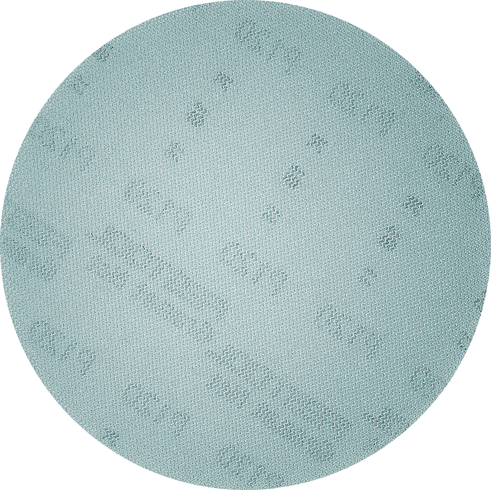 Close-up of circular abrasive sanding net with textured surface for power tool accessories in home improvement.
